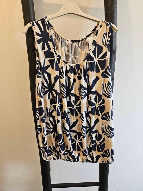 Travelstof mouwloze top 6 blauw