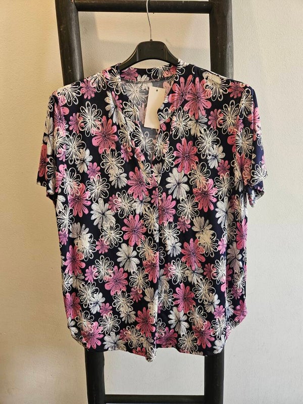 Travelstof top met print 21