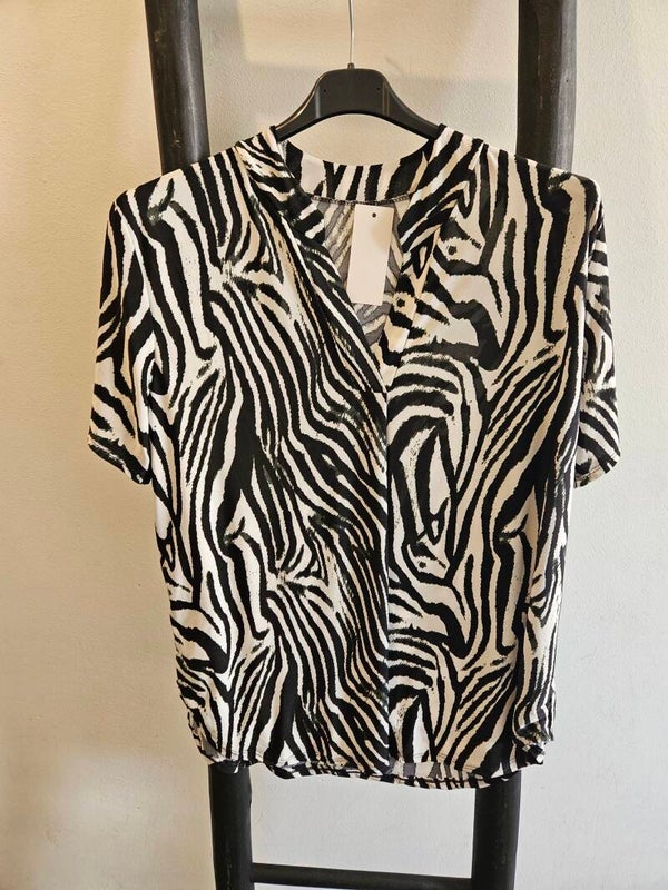 Travelstof top met print 22