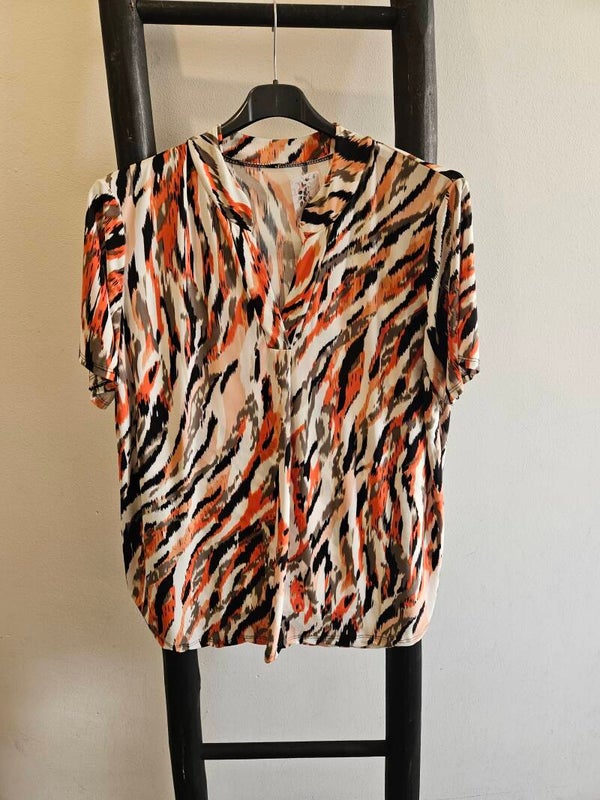 Travelstof top met print 25