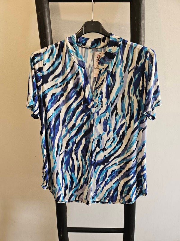 Travelstof top met print 27