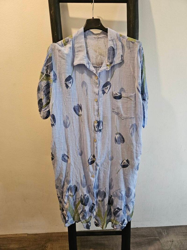 Tuniek/doorknoop blouse met bloemen