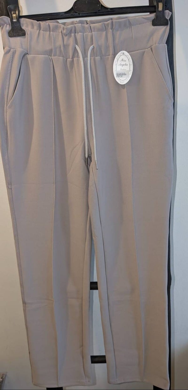 Comfort broek met siernaad shallow ash