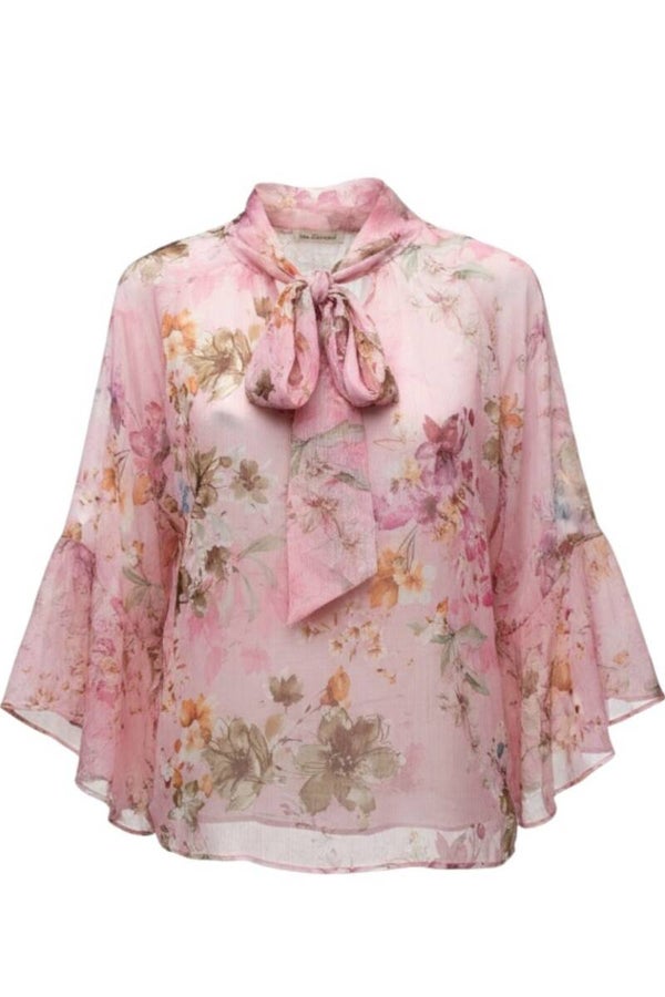 Bloemenblouse met strik