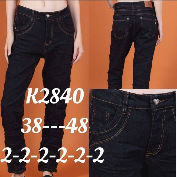 Karostar donkere jeans K2840 1 knoop