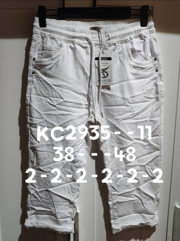 Karostar capri jogjeans wit KC2935-11
