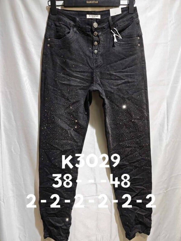 Karostar jeans zwart met strasssteentjes K3029