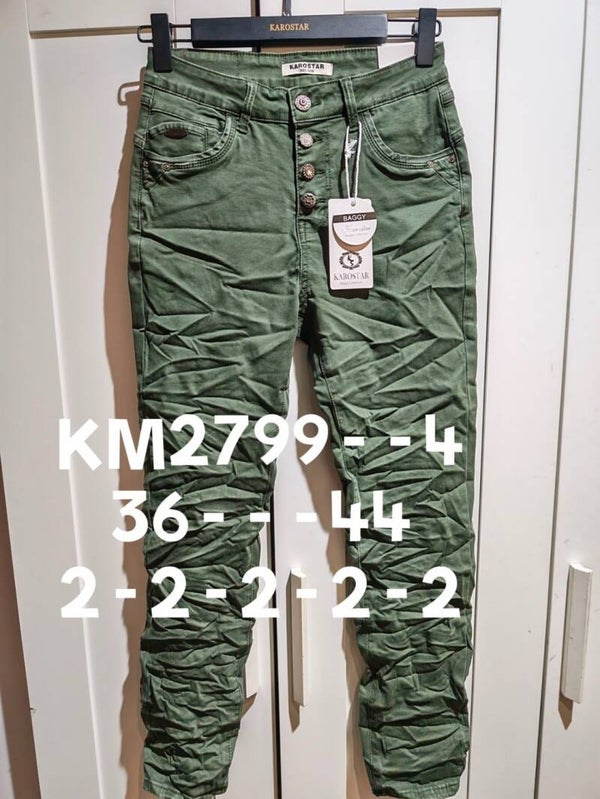 Karostar jeans groen KM2799-4