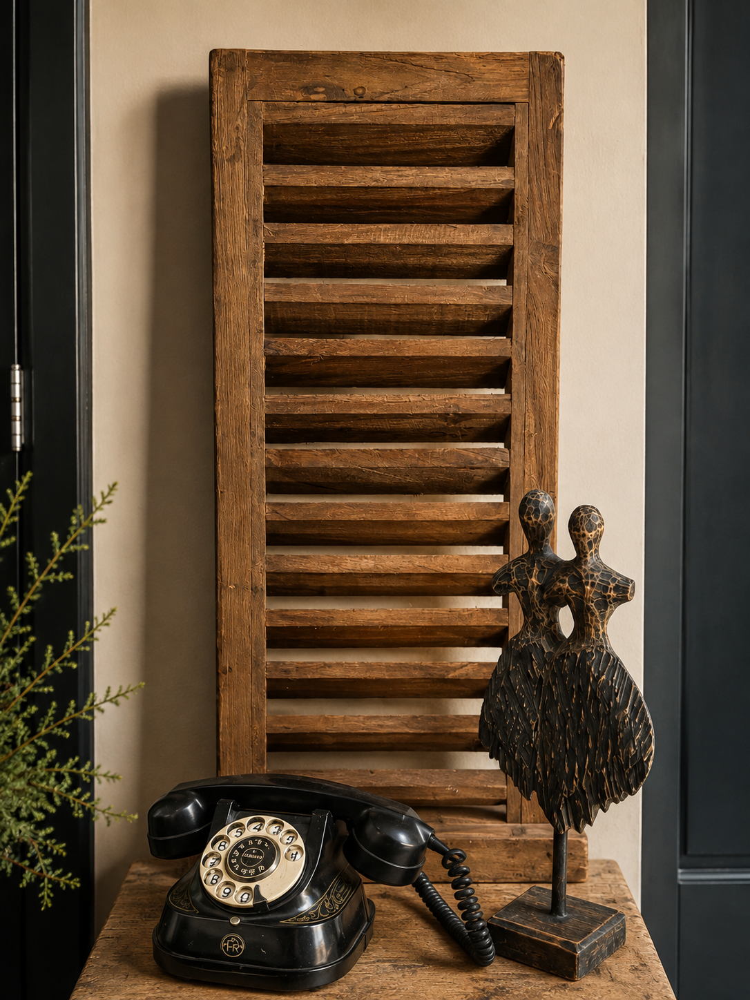 Oud houten luik - landelijke woondecoratie
