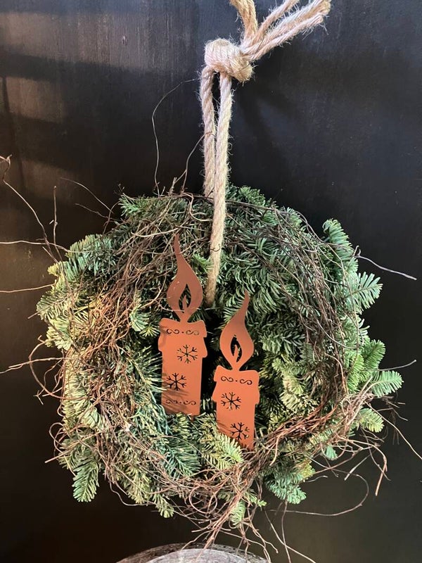 Kerstkrans kaars roest