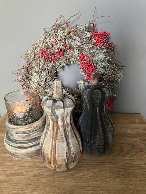 Houten pompoen middel
