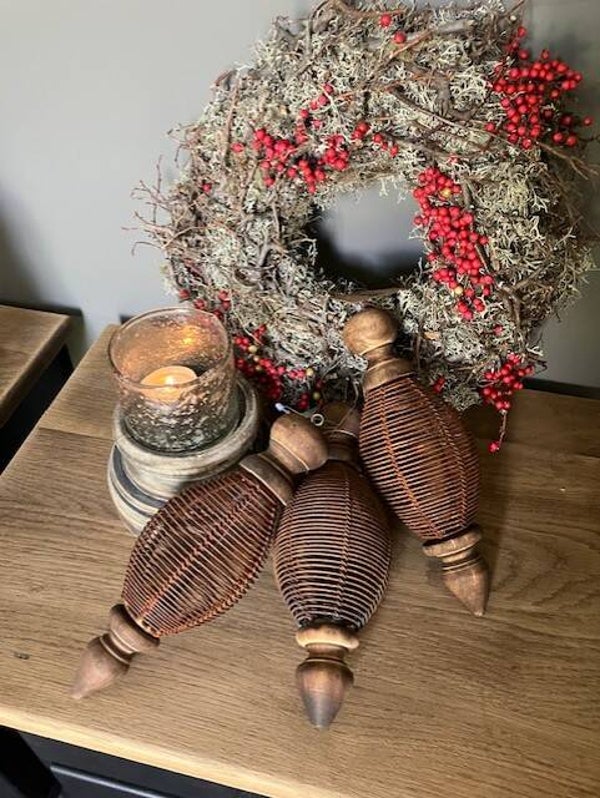 Decoratie hangers/klossen roest.