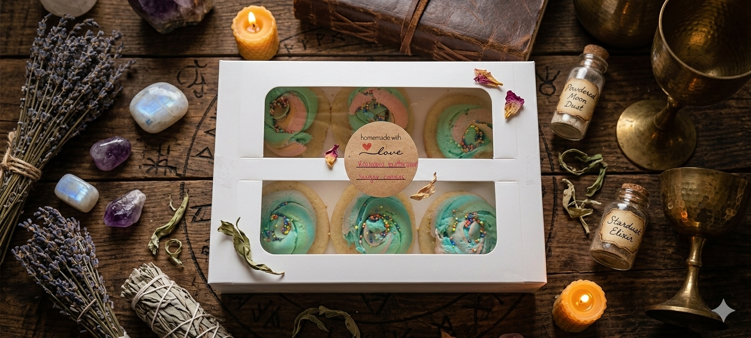 Midnight Moonbeams (Sugar Cookies with Rainbow Buttercream)