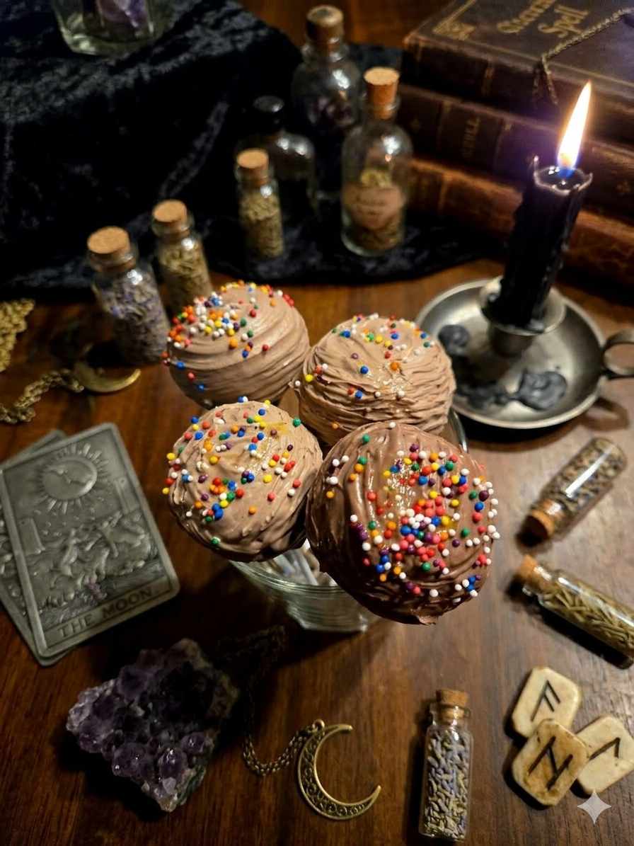 Shadow Spheres (Any flavor cake pop with any color chocolate coating and sprinkles)