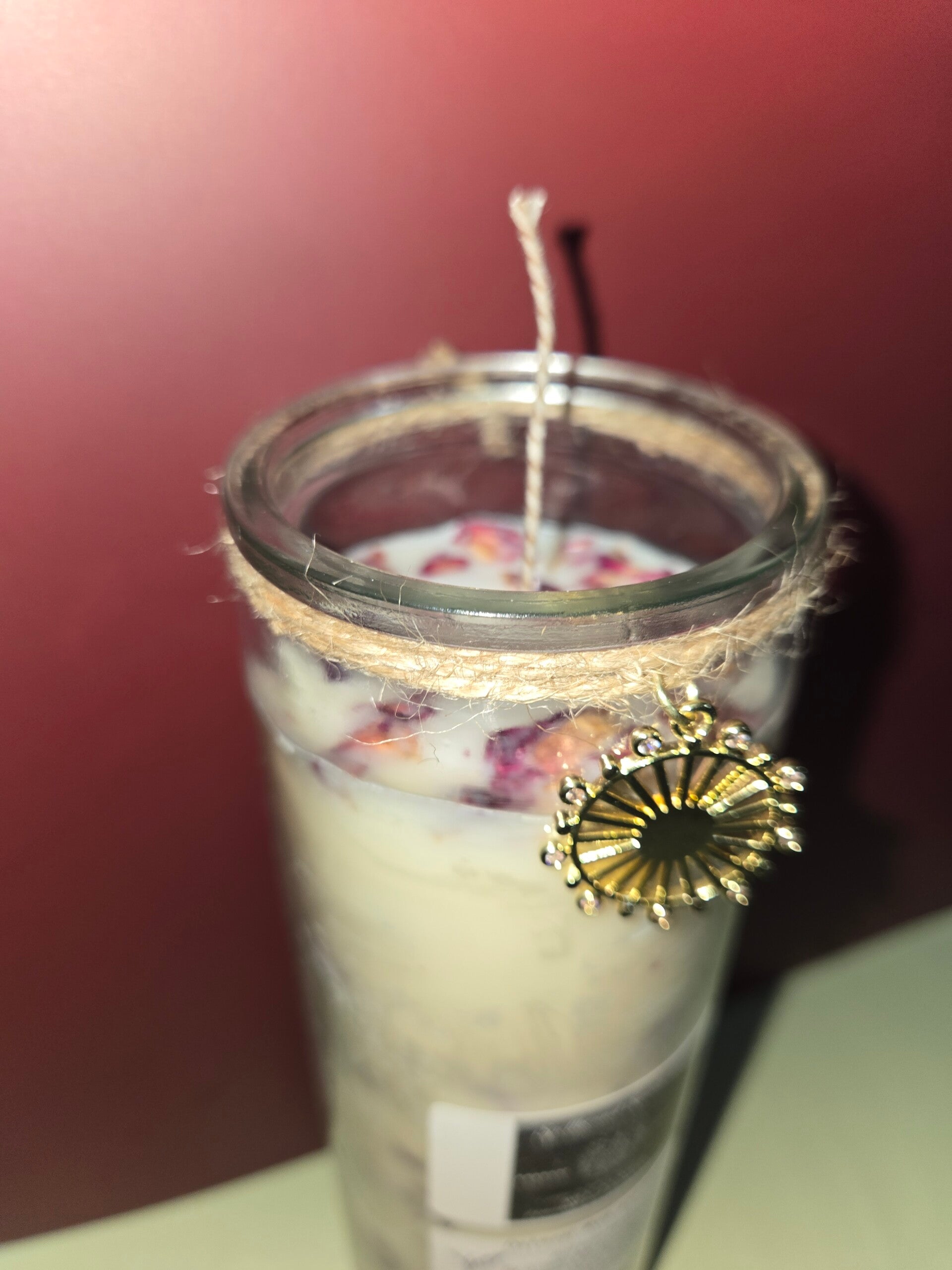 Celestial Blossom Jar (Oatmeal Milk and Honey scented with real Rose Petals and a pendant charm)
