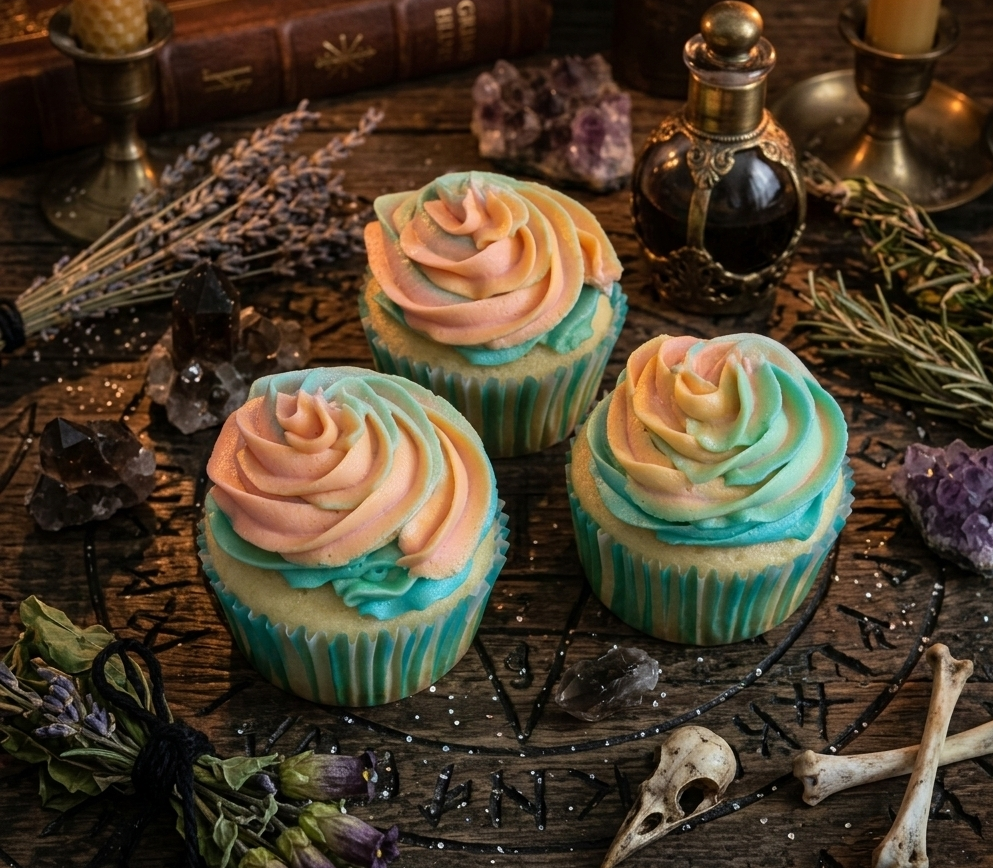 Aura Swirls Cupcakes (Any flavor cupcake with a color swirl buttercream)