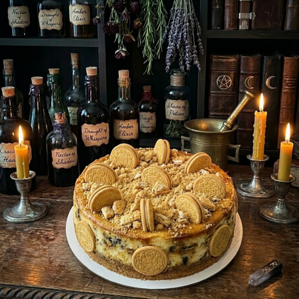Solar Flare New York Style Cheesecake (white chocolate/Golden Oreo)
