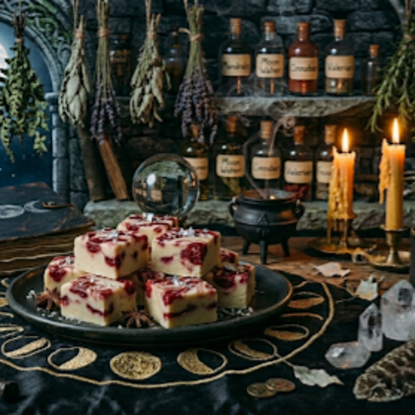 Faerie Garden Nectar (White Chocolate Strawberry Swirl Fudge)