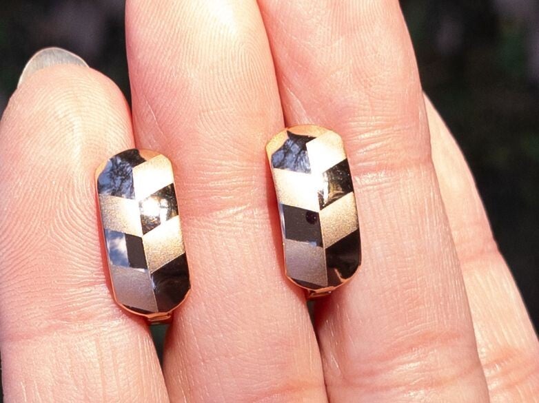 Damen Creolen 18K vergoldet Glanz & Matt „Lorena“ – modern & stilvoll