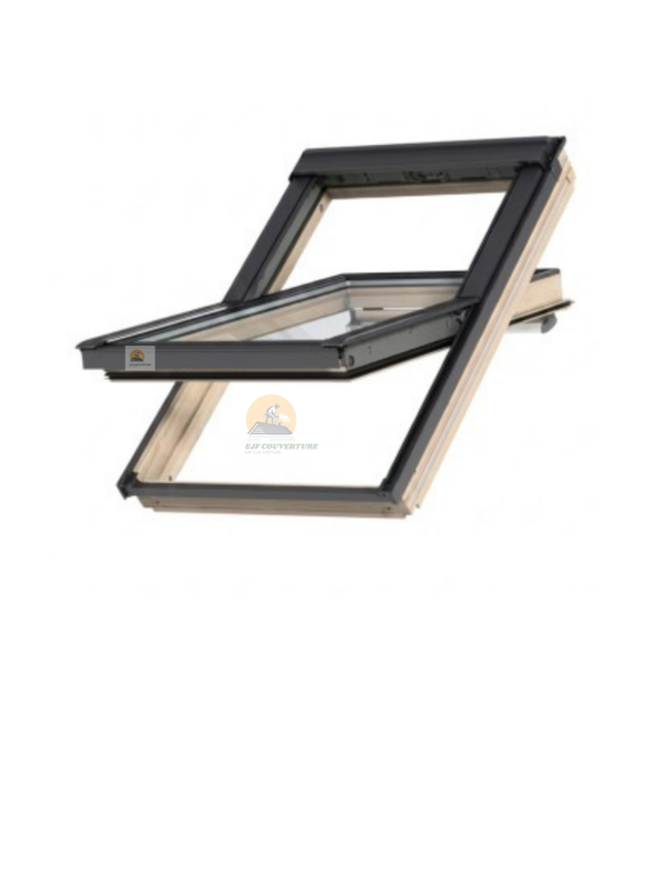 Fenêtre de toit à rotation Velux GGL Standard - Finition ClearFinish bois verni