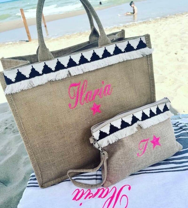 Borsa mare e pochette etnica