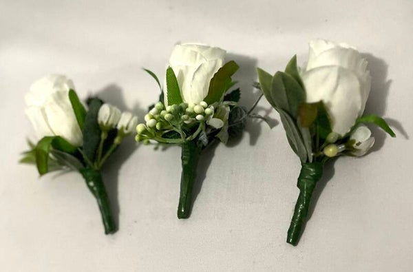 White rose buttonhole