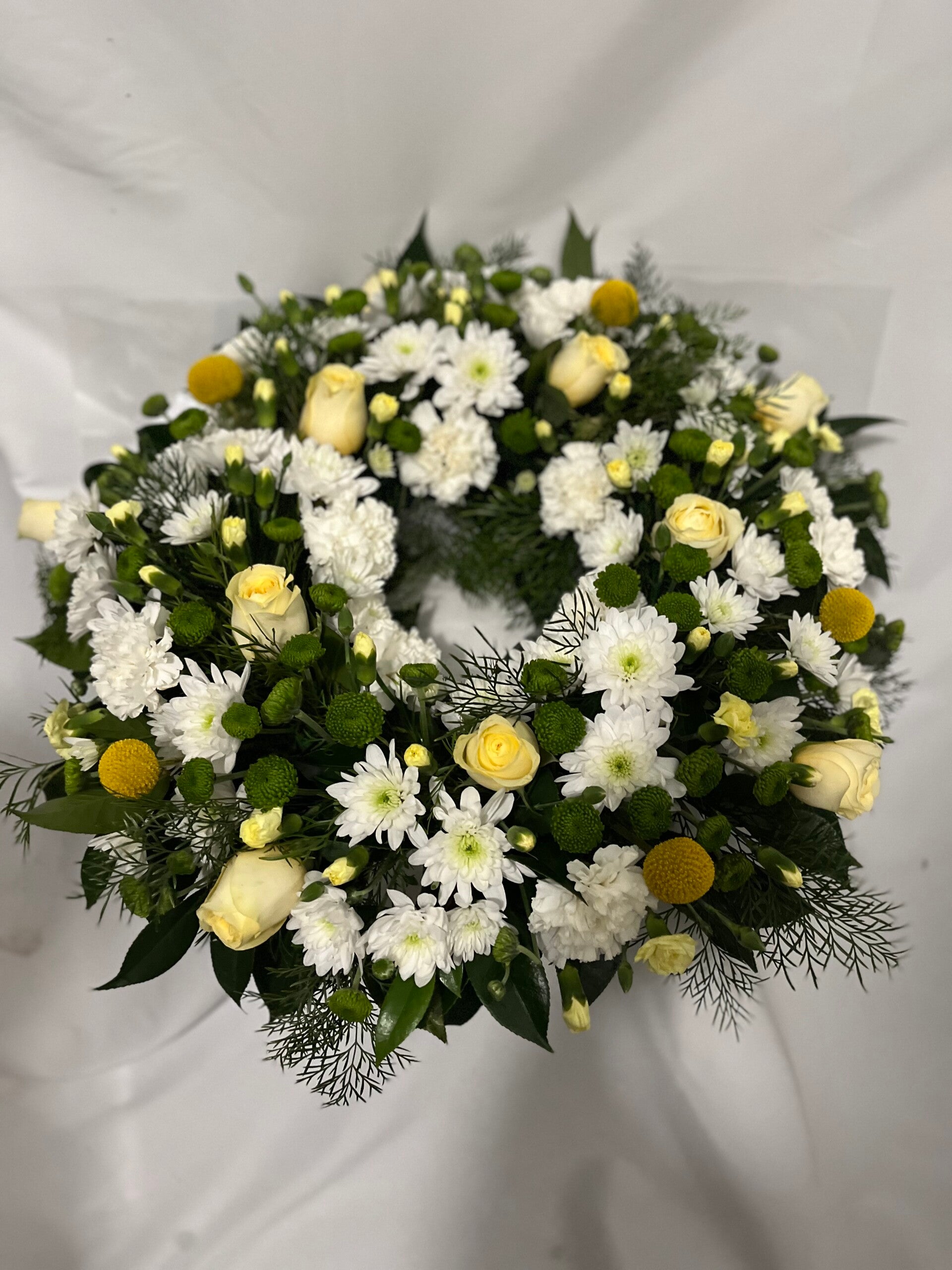 Lemon white and green wreath