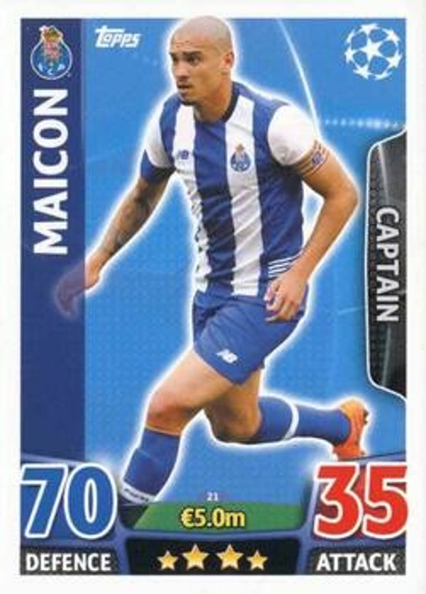 021 - Maicon - Base Card (Captain) - Match Attax Champions League 2015/16