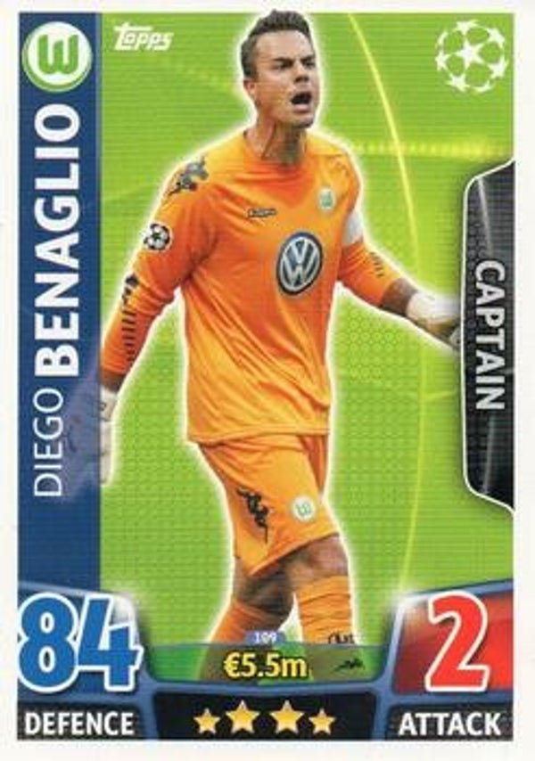 109 - Diego Benaglio - Base Card (Captain) - Match Attax Champions League 2015/16