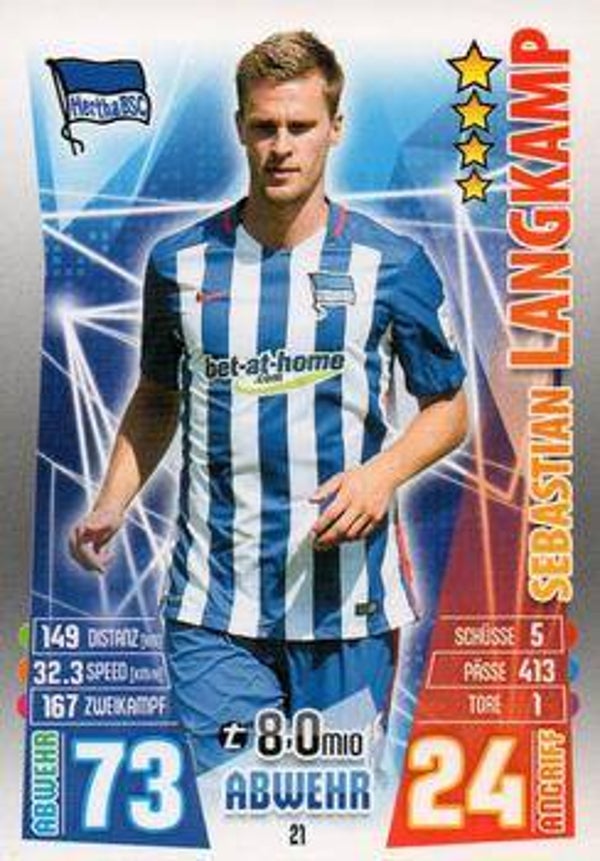 MA-17/18 -  22 - Sebastian Langkamp - Hertha BSC - Base card