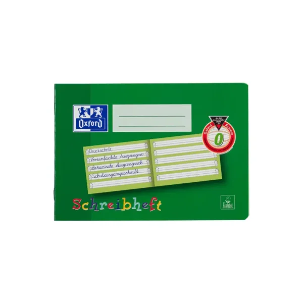 Oxford Schreiblernheft - DIN A5 quer - Lineatur 0 - 16 Blatt - grün