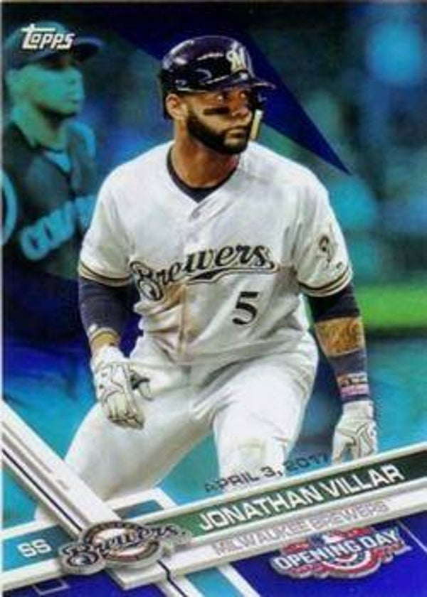 2017 Topps Opening Day - [Base] - Rainbow Blue Foil - Jonathan Villar - #100
