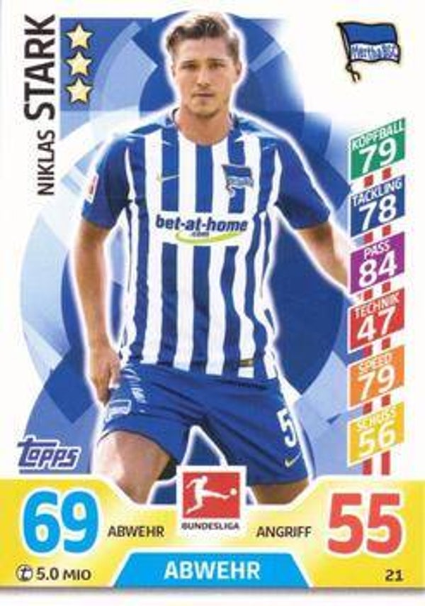 MA-17/18 -  21 - Niklas Stark - Hertha BSC - Base card
