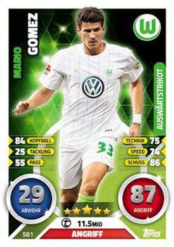 581 - Mario Gomez - Auswärtstrikot - MABL16/17