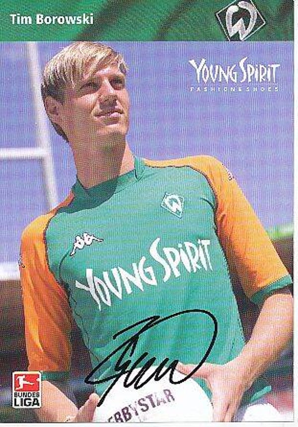 Tim Borowski 2003/2004 SV Werder Bremen Fußball Autogrammkarte original signiert