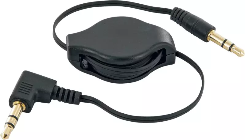 Premium Audio-Klinkenkabel (ausziehbar) – 3,5 mm mit 90°-Winkelstecker
