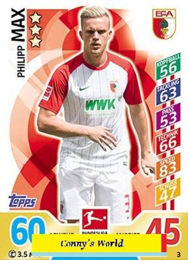 MA-17/18 -  3  - Philipp Max  - FC Augsburg  - Base card