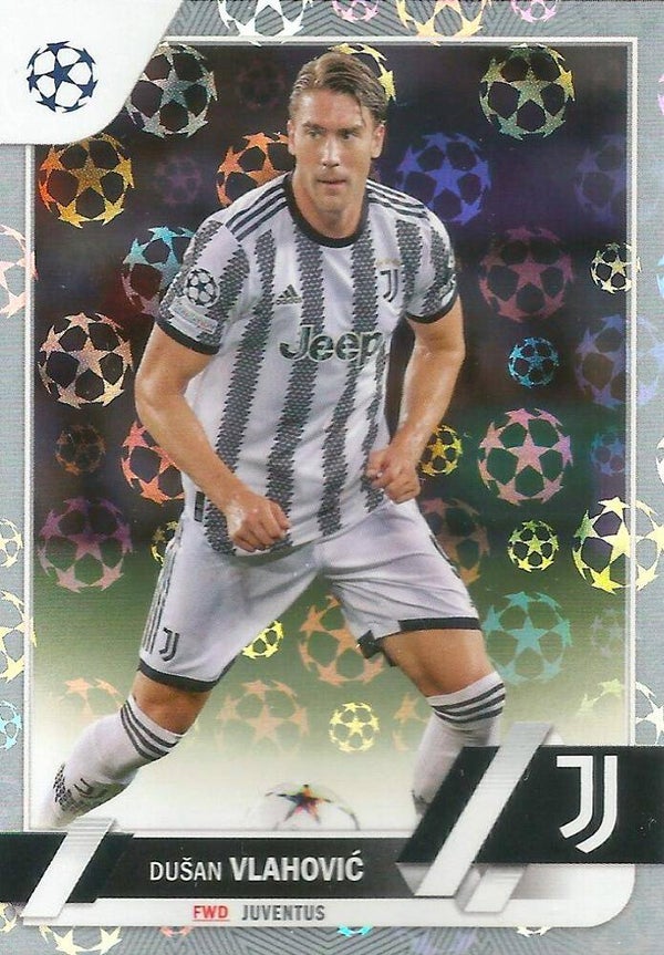 Dušan Vlahović - Juventus - Topps UEFA Club Competitions 2022/23 Starball Foil #75