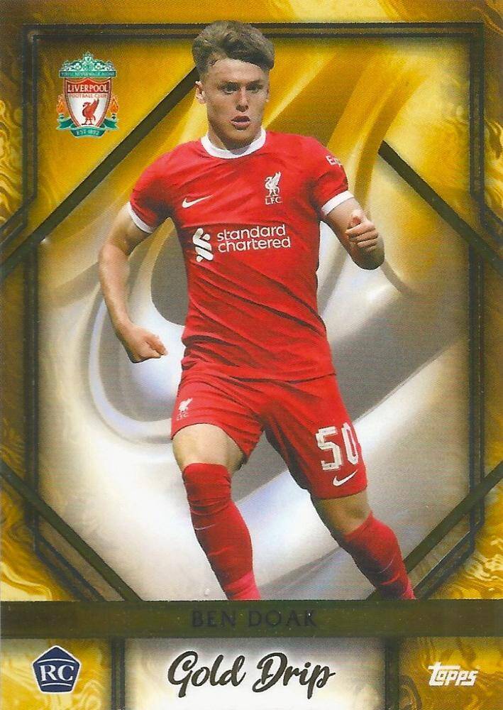 #Ben Doak – Gold Drip (Rookie) – 2023-24 Topps Liverpool FC Team Set #48