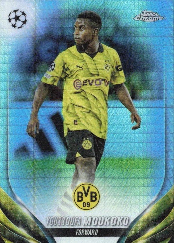 Youssoufa Moukoko – Aqua Prism Refractor – 2023-24 Topps Chrome UEFA Club Competitions #157