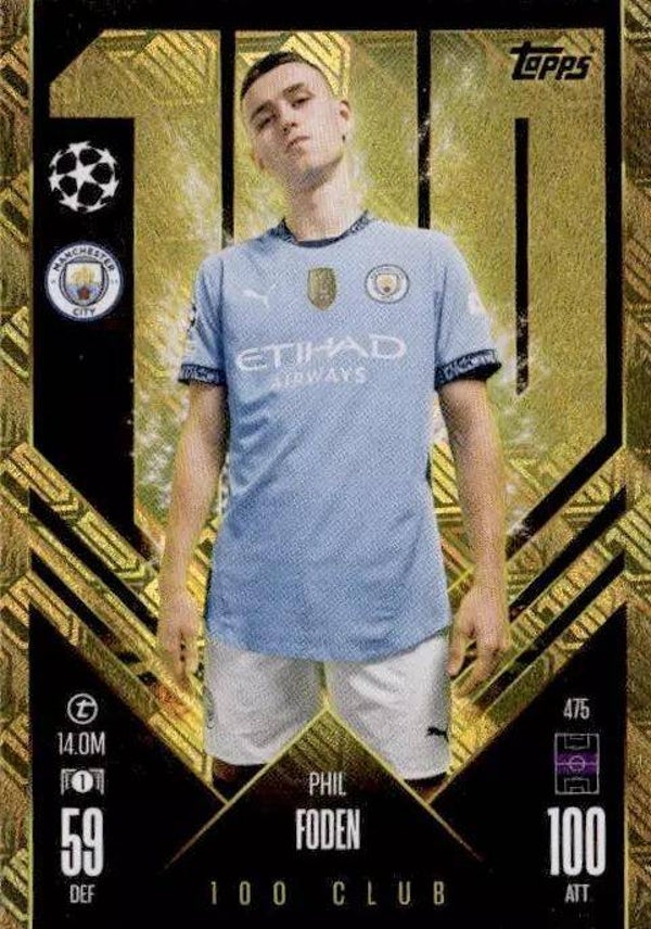 475 - Phil Foden - 100 Club - Topps Match Attax Champions League 2024/2025