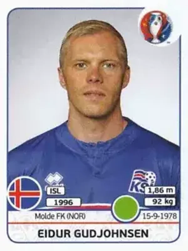 Sticker 628 - Eidur Gudjohnsen - EM 2016