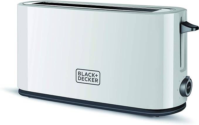 Black+Decker Toaster | BXTO1001E | 1.000W | Toaster mit extra großem Schlitz | 7 Toaststufen | High-Lift-Funktion | Stopp-Funktion | Kabelaufwicklung | Weiß