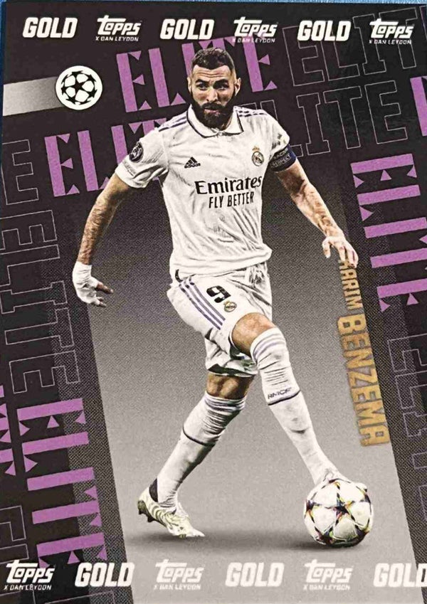 # Karim Benzema - ELITE - 2022-23 Topps Gold x Dan Leydon UEFA