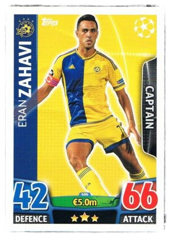 406 - Eran Zahavi - Base Card (Captain) - Match Attax Champions League 2015/16