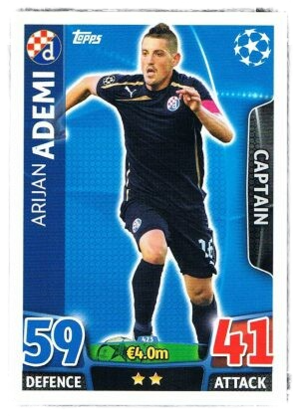 423 - Arijan Ademi - Base Card (Captain) - Match Attax Champions League 2015/16