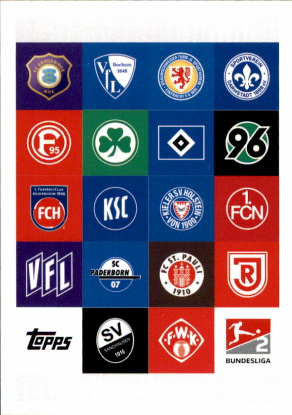 5 - 2. Bundesliga Team Logos - Puzzle Karte - 2020/2021