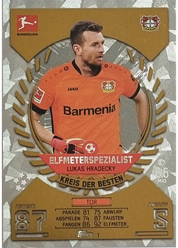 1.  Lukáš Hrádecký - Kreis der Besten - Match Attax 2021/22 Bundesliga