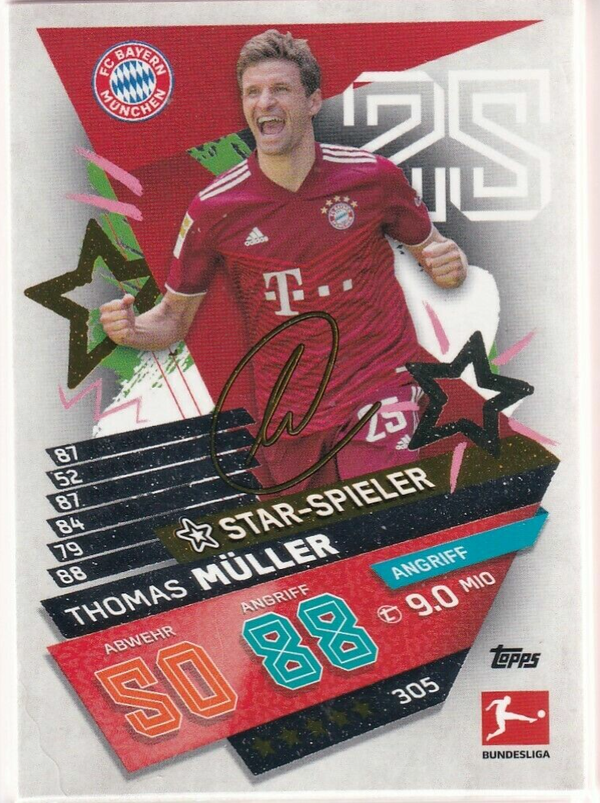 305.  Thomas Müller - Star Spieler - Match Attax 2021/22 Bundesliga