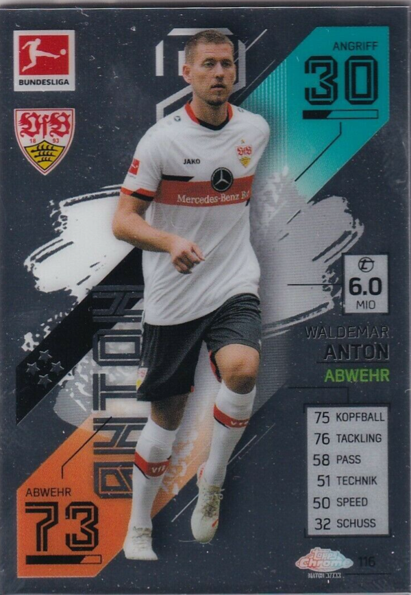 Topps Match Attax Bundesliga Chrome 21/22 Nr. 116 Waldemar Anton